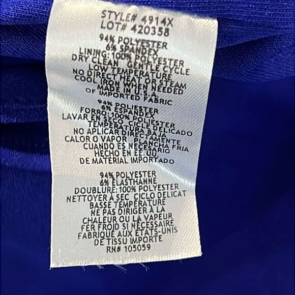 Xscape Women's Long Stretch Scuba Crepe Ruffle Collar Ruched Dress Size 14 NWT - Picture 11 of 13